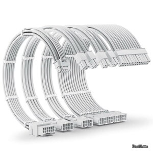 �y���������z12VHPWR PSU �����P�[�u���L�b�g RTX 50/40�V���[�Y�p�A16AWG Pcie 5.0�P�[�u�������L�b�g �\�t�g�u���C�h 16�s�� - 16�s�� �P�[�u���L�b�g 24�s�� ATX /4+4�s�� EPS /12+4pin 30CM