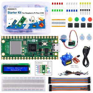 �y���������z�X�^�[�^�[�L�b�g Raspberry Pi Pico 2 W (�t��)�A�f���A�� Arm Cortex-M33 ����уf���A�� Hazard3 RISC-V �}�C�N���R���g���[���A�ڍׂȃ`���[�g���A���A159 �̃A�C�e���A9 �̃v���W�F�N