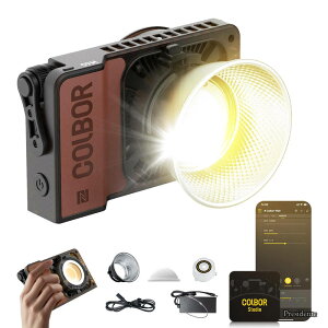 �y���������zCOLBOR W60 COB���y�ʃr�f�I���C�g 345g �É� 2700-6500K�F���x�������C�g CRI97/TLCI99 TYPE-C/DC�d���Ή� APP���� �X�^�W�I�Ɩ�/YOUTUBE/����B�e ulanzi���C�g�ɓK�p �B�e�p���C�g�Ɩ�-�r�f�I