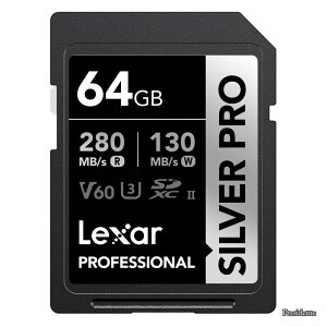 �y���������zProfessional SDXC 64GB SILVER PRO UHS-II V60 �ő�ǎ�280MB/s �ő发��130MB/s �������K�i �����T�|�[�g��