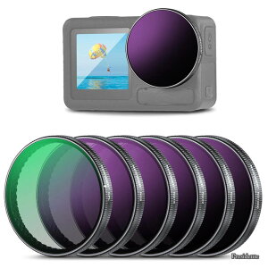 �y���������z�X�i�b�v�I��ND/PL�t�B���^�[�Z�b�g �R���p�`�u�� Osmo Action 3/4/5 Pro 6�� ND8+ND16+ND32+ND64+ND1000+CPL �����^ �����R�[�e�B���OHD�K���X ���� �Ό� �A�N�V�����J�����t�B���^�[ POV�B�e�p F
