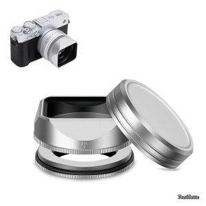 �y���������z�X�N�G�A���^�������Y�t�[�h �t�[�h�L���b�v+�A�^�u�^�[�t�� Fujifilm XF 23mm F2.8 R WR/Fujifilm XF 27mm F2.8 R WR/Fujifilm XF 27mm F2.8 �����Y�ɑΉ� 39mm�t�B���^�[�ƕ��p�\ �A���~�j�E������