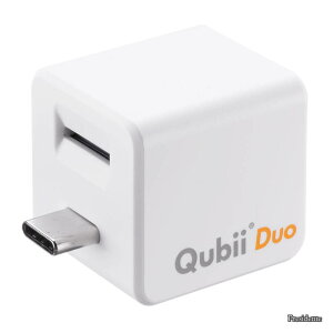 �y���������ziPhone/iPad Android USB-C �[�d���Ȃ��玩���o�b�N�A�b�v microSD �J�[�h���[�_�[ �ʐ^ �f�[�^�ۑ� Qubii Duo �z���C�g 400-ADRIP014W