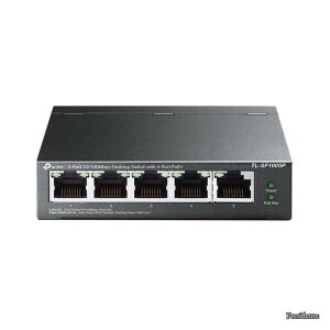 �y���������z�X�C�b�`���O�n�u 5�|�[�g 10/100Mbps PoE+�Ή��|�[�gx4 �e�|�[�g30W(���v67W�܂�)�܂Ły�G�N�X�e���h���[�h: 250M�܂Őڑ��zTL-SF1005P