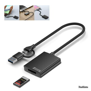�y���������zCFexpress Type A ��p�J�[�h���[�_�[ USB 3.2 Gen2 ���� 10Gbps USB-C/USB-A 2-in-1 �݌v Android/Windows XP/Vista/7/8/8.1/10/11/Mac OS�iM1&M2 CPU���ڃV�X�e�����܂ށj/iOS/IPhone 15�V���[�Y�g�ѓd�b/�f�X�N�g