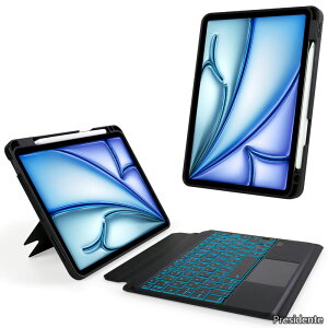 �y���������ziPad �L�[�{�[�h Air 11�C���` M4/M3/M2 JIS���{��z�� iPad Pro4/3/2/1���� iPad Air 10.9�C���`��5����/4����Ή� 7�F�o�b�N���C�g�L�[�{�[�h�P�[�X �������x�g���b�N�p�b�h�p�x���� �c���u