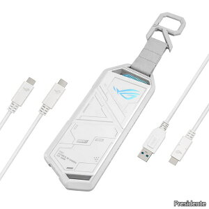 �y���������zROG STRIX ARION White Edition/M.2 NVMe �O�t�� SSD�P�[�X/�c�[�����X�ő���/USB-C to C/USB-C to A �P�[�u��/�T�[�}���p�b�h�t��/Aura Sync �Ή�