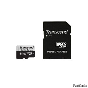 �y���������z���ϋv microSD�J�[�h 64GB UHS-I U1 Class10 �h���C�u���R�[�_�[ �Z�L�����e�B�J�����p SD�J�[�h�ϊ��A�_�v�^�t TS64GUSD350V