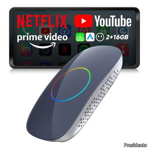 �y���������zBox CarPlay�zAI�{�b�N�X�A���C�����XCarplay�EAndroid Auto�Ή��A����z�M�A�v�������\�iYouTube�ENetflix�EPrime Video�ESpotify�j�AHDMI�o�́A�����f���A��Wi-Fi�E�f���A��Bluetooth�EAI���ځAUSB
