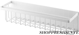【まとめ買いで最大500円OFFクーポン!】【送料無料】マグネット バスルームバスケット ワイド ホワイト 約W44.3×D12.3×H12cm タワー tower 浴室ラック フック付き 奥行スリム 浮かせる収納 3769