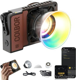 【送料無料】COLBOR 撮影用ライト W60R RGBビデオライト 2700-6500K 15200 Lux コンパクト GM補正 CRI97/TLCI99 TYPE-C/DC電源対応 APP制御 スタジオ照明/YOUTUBE/動画撮影