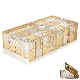 【送料無料】収納ボックス ベッド下収納ボックス ベット下収納 蓋付き 蓋に除湿剤穴付き 積み重ね 折り畳み式 コンテナ キャスター付き 衣装収納 衣装ケース 大容量 大型 組立簡単 防塵 防カビ 防湿 無臭 透明 厚み 布団ケース 通気 家庭用 オフィス用 車用 幅