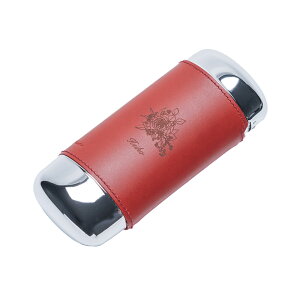 名入れ ロゴ入れ メガネケース Oval アルミ ハード 革 ワンタッチ 革巻き 本革 眼鏡 眼鏡ケース おしゃれ スリム 名前入り 名前刻印 グラスケース 縦型 男性 メンズ 女性 レディース 父親 母親