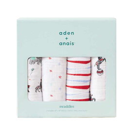 aden+anais モスリンスワドル4枚入り[アニマル] モスリンコットン 柔らかい 動物 キリン柄 ライオン柄 ゾウ柄 小鳥柄 赤ちゃん ベビー 0歳 女の子 男の子 出産祝い 御祝 誕生日 記念日 プレゼント ギフト 贈り物 ザワウ