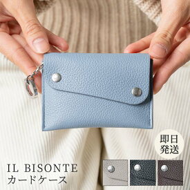 【30日返品保証】 イルビゾンテ IL BISONTE カードケース 名刺入れ キーリング マルチケース 本革 レザー Il Bisonte EUROPA card holder SCC063 ILSCC063 男性 女性 誕生日 記念日 ギフト 送料無料