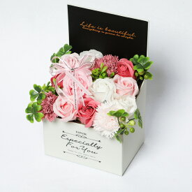 ソープフラワー シャボンフラワー 花束 フラワーボックス box フラワー ブーケ 記念日 誕生日 結婚祝い 退職 送別会 定年 卒業 発表会 お見舞い フラワーギフト お花 造花 おしゃれ お返し 異動 ザワウ 父の日