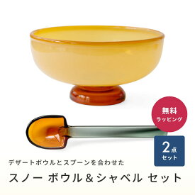 amabro アマブロ SNOW BOWL and SHOVEL SET スノーシャベル アイスクリーム皿 セット デザート皿 ガラス 皿 デザートスプーン スプーン スノーシャベル 即日 即日発送