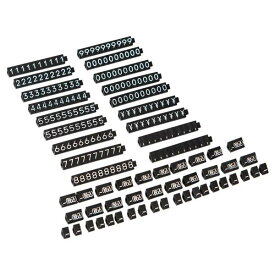 ニュープライスキューブセット M 黒/白字｜プライス表示 価格表示 値札 プライスカード プライスプレート ブロック タグ ブランド 高級感 パーツ ディスプレイ 数字 ラベル 料金