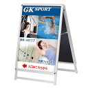 A型看板 A1サイズ 屋内用 両面スリムグリップA ロータイプ 25mm幅フレーム 1m以下 安価 銀 軽量 スタイリッシュ ロー…
