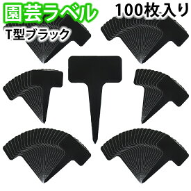 reiri 園芸ラベル T型ラベル 100枚セット ブラック T型