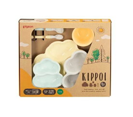 【5個セット】【1ケース分】ピジョン KIPPOI ベビー食器セット クリームイエロー＆ミントグリーン(1セット)×5個セット 　　1ケース分　【正規品】【k】【ご注文後発送までに1週間前後頂戴する場合がございます】