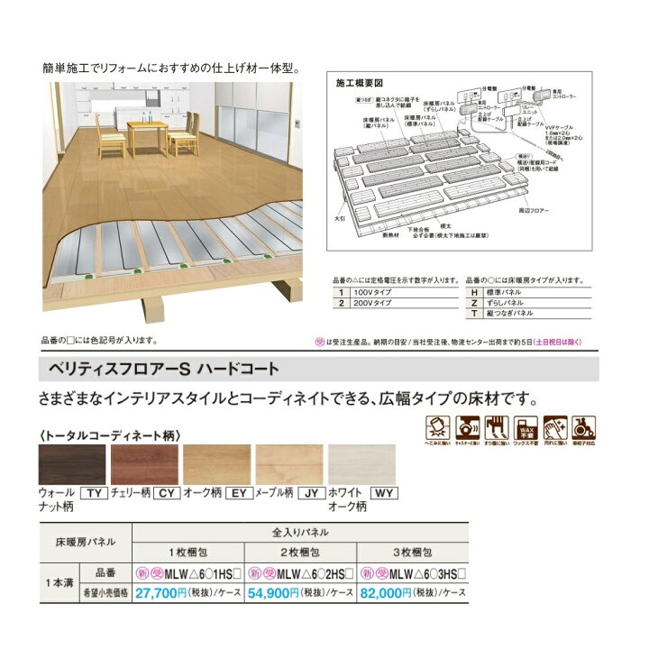 楽天市場】パナソニック 床暖房Youほっと 100V/200Vタイプ ベリティス 