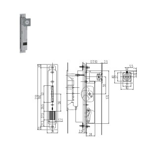 YKK-AP 玄関引戸部材召合せ錠 召合せ外締り錠外部シリンダー【HH3K17028】