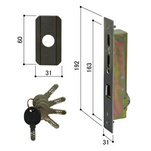 YKK-AP 玄関引戸部材召合せ錠 召合せ外締り錠外部シリンダー【HH3K18289】