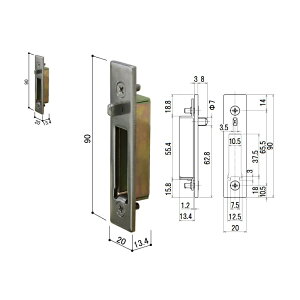 YKK-AP 玄関引戸部材錠ケース・錠受け 錠受(縦枠・突合せ框用)【HH5K17815】