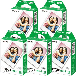 �x�m�t�C���� [5�Z�b�g�̔�]FUJIFILM �C���X�^���g�J���� �`�F�L�p�t�B���� 10����x5�Z�b�g INSTAX MINI JP 1