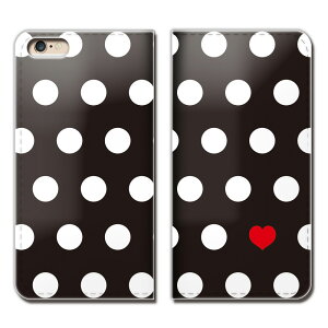 AQUOS R compact SHV41 ケース 手帳型 ベルトなし ワンポイント ドット ハート 水玉 スマホ カバー ドット02 eb15702_01