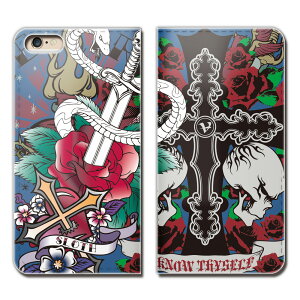 AQUOS sense2 SIMフリー SH-M08 スマホ ケース 手帳型 ベルトなし スカル 髑髏 ストリート ロック スマホ カバー スカル05 eb17403_01