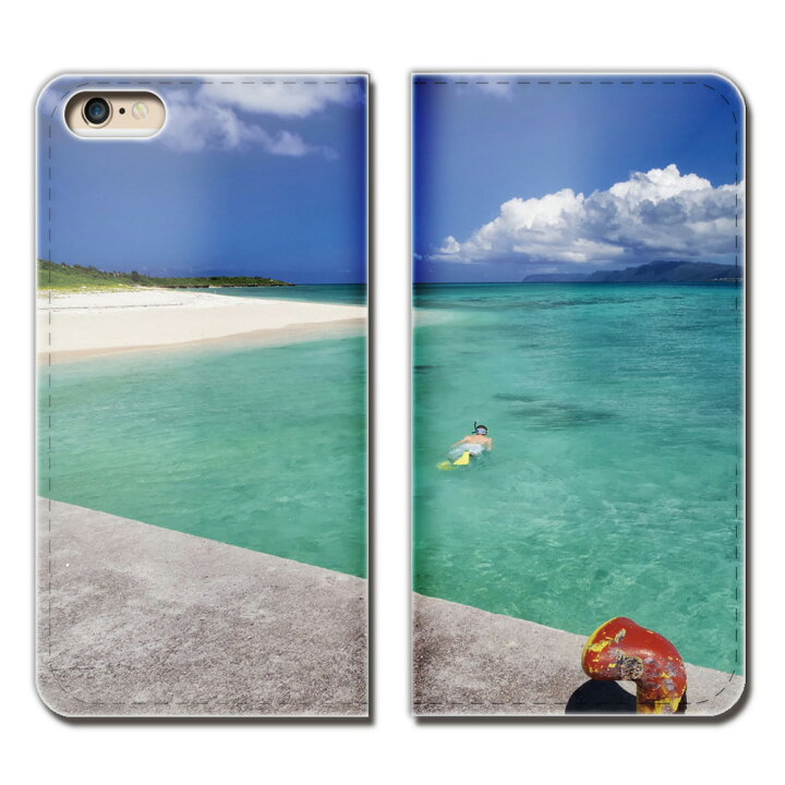楽天市場 Iphone6 4 7 Iphone6 ケース 手帳型 ベルトなし 夏 海水浴 海岸 サマー マリン スマホ カバー 海02 Eb 02 スマホケースのショップティアラ