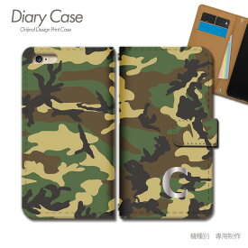 スマホケース手帳型 全機種対応 頭文字 携帯ケース d024303_04 イニシャル ペア 英字 C 迷彩 ケース カバー iphone17 Pixel 10 Pro Galaxy A36 iphone16e AQUOS