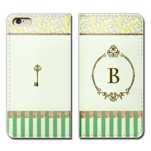 Android One S4 ケース 手帳型 ベルトなし イニシャル ペア 英字 B ガーリー スマホ カバー 頭文字03 eb24302_05