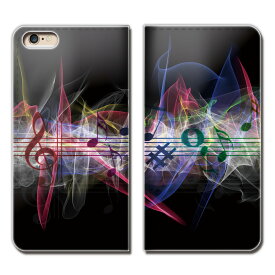 iPhone6 Plus（5.5） iPhone6Plus ケース 手帳型 ベルトなし 音楽 音符 譜面 ト音記号 楽器 バンド スマホ カバー MUSIC01 eb25704_04