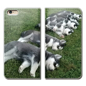 iPhone6 Plus（5.5） iPhone6Plus ケース 手帳型 ベルトなし 犬 いぬ イヌ ペット ハスキー 昼寝 スマホ カバー 犬02 eb26601_03