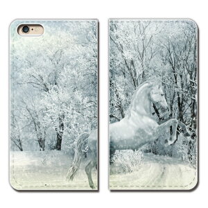 OPPO Reno5 A A101OP スマホ ケース 手帳型 ベルトなし アニマル 白馬 雪 冬 スマホ カバー 動物 eb28801_02