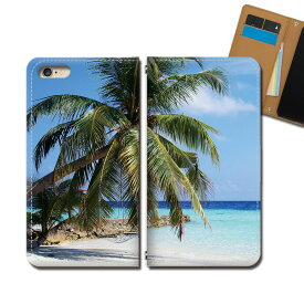 Galaxy A41 SCV48 スマホ ケース 手帳型 ベルトなし 海 リゾート 砂浜 ヤシの木 椰子 スマホ カバー 海 eb29701_02