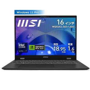 Prestige-16-AI-Studio-B1VFG-4079JP@[ 16^ / WQXGA / Core Ultra 7 155H / RTX4060 / RAM:32GB / SSD:1TB / Windows 11 Pro / XeOC ]