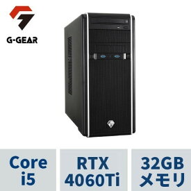 ゲーミングPC デスクトップ G-GEAR GA5J-D241BN/CP1(Corei5-14500 / 32GBメモリ / GeForceRTX4060Ti(8GB) / 1TB SSD(M.2 NVMe Gen4) / Windows11HOME)