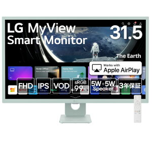 32SR50F-G X}[gj^[ 31.5^ IPS tHD sRGB 99% webOS 5W+5WXs[J[ AirPlay2 Miracast e-ARC HDMI-CEC 3Ӄt[X R O[