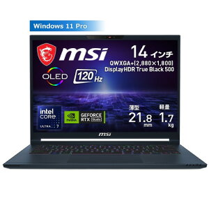 Stealth-14-AI-Studio-A1VFG-4009JP@[14^/2,880×1,800 L@EL (120Hz)/Core Ultra 7 155H/RTX4060/RAM:32GB/SSD:1TB/Windows 11 Pro/X^[u[]