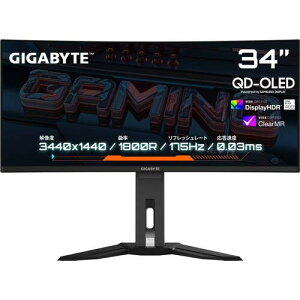 MO34WQC 34C` EgCh(UWQHD 3440x1440) QD-OLED Q[~Oj^[ 175Hz 0.03ms ClearMR 10000 1800Rpȃpl