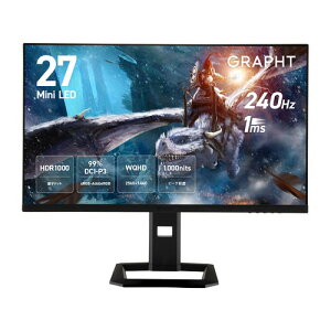 Gaming Monitor - GR2724ML-BK [GRT044-2724ML-BK] 27C` WQHD(QHD) 2560x1440 Q[~Oj^[ 240Hz 1ms(OD) FastIPS MiniLED