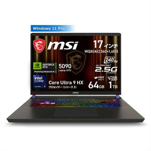 Q[~Om[g Vector-17-HX-AI-A2XWJG-4850JP 17^ /CoreUltra9 275HX /RTX5090 /RAM:64GB /SSD:1TB /WQXGA /Windows11Pro /RXXOC