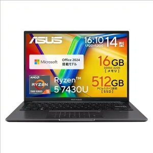 m[gPC Vivobook M1405YA-R5YAWS [14^ /Ryzen 5 7430U /RAM:16GB /SSD:512GB /WUXGA /Windows 11 Home /MS Office H&B /CfB[ubN]