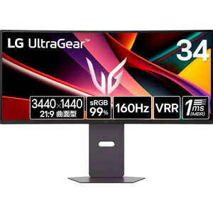 UltraGear 34G600A-B 34C`EgCh(3440x1440) Q[~Oj^[ 160Hz 1800RȖʌ^ VApl