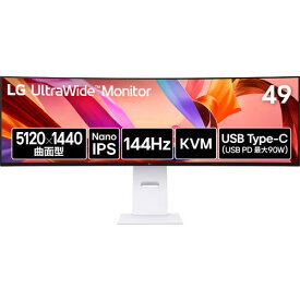 LG UltraWide Monitor 49U950A-W 49インチ 5120x1440 144Hz 3800R湾曲 NanoIPS