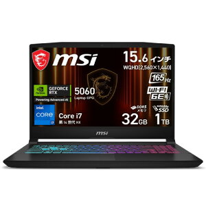 Q[~Om[g Katana-15-HX-B14WFK-3259JP [15.6^ /i7-14650HX /RTX5060 /RAM:32GB /SSD:1TB /WQHD (165Hz) /Windows 11 Home /ubN]